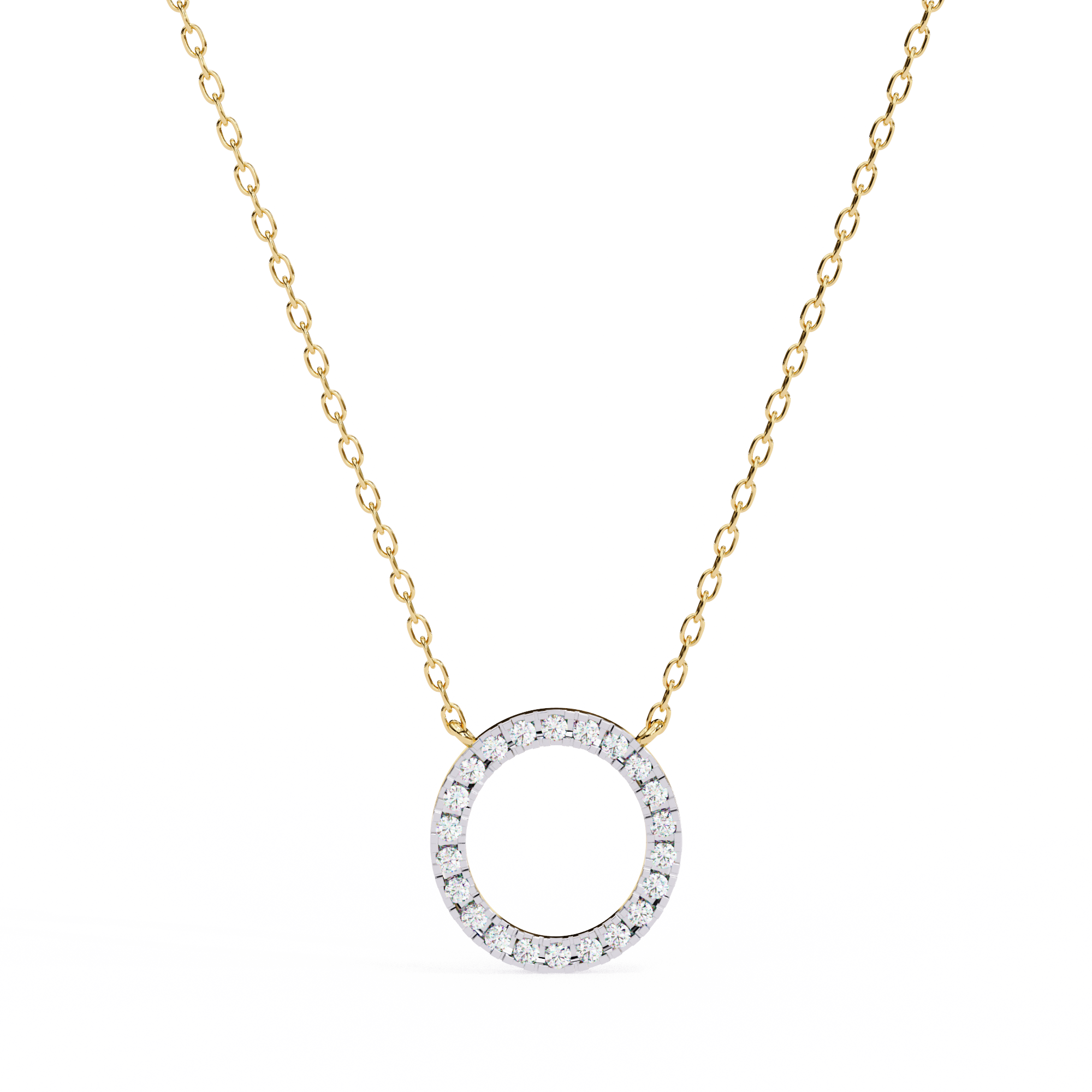 Solitairekart 0.34ct Natural Diamond Circle Pendant-HI Color, VS-SI Clarity